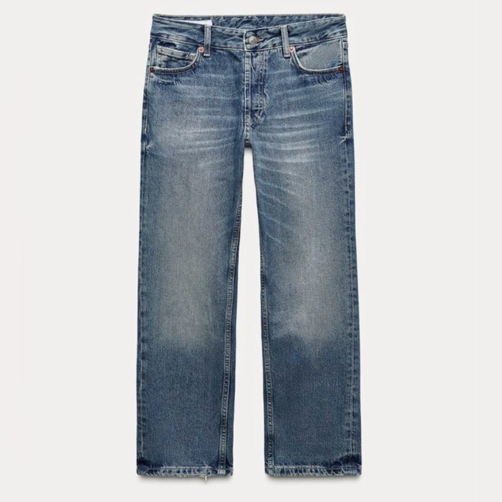 NWT TRF LOW RISE STRAIGHT CUT CROPPED JEANS - Picture 1 of 11